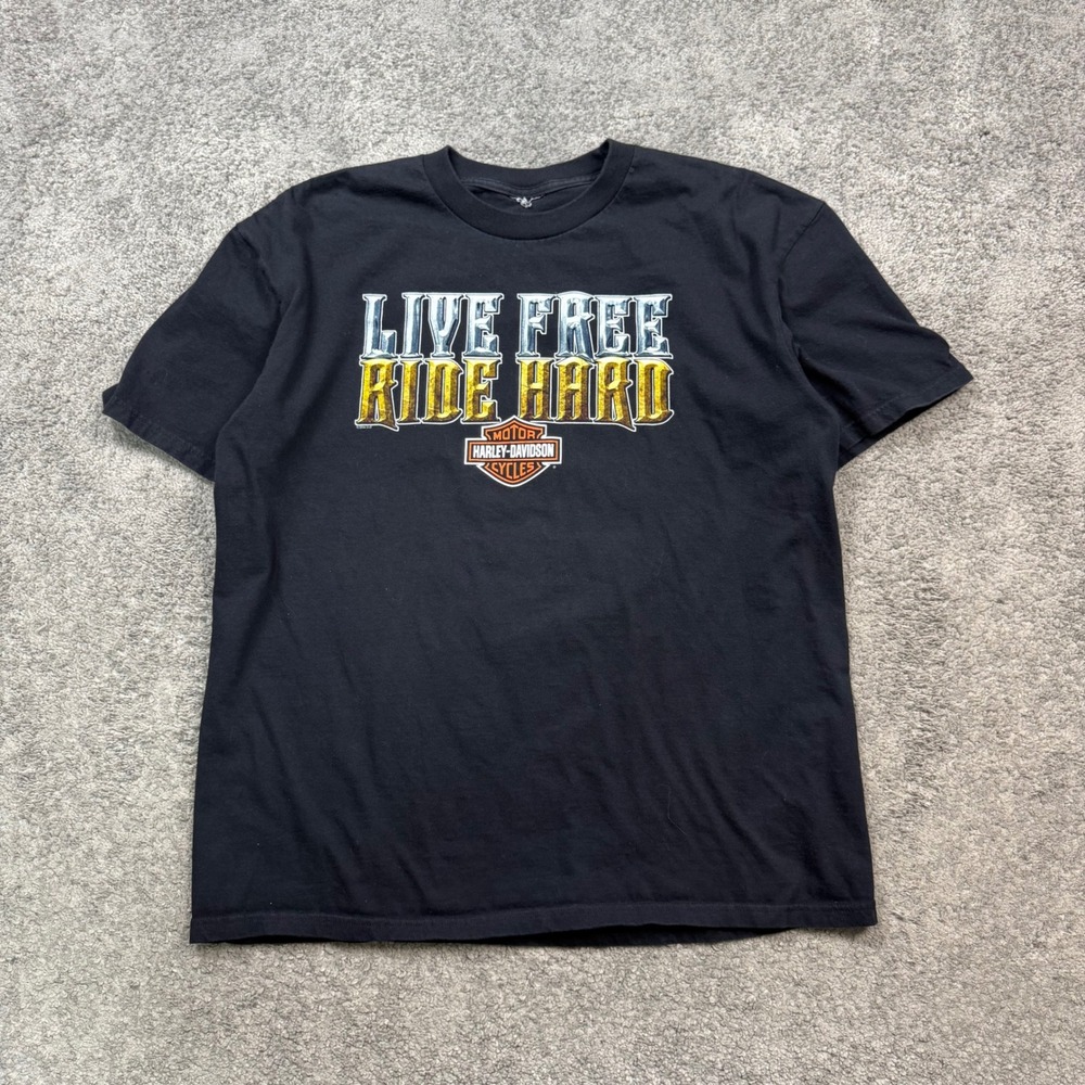 Harley-Davidson Grand Cayman Live Free Ride Hard Black Tee XL Biker Style